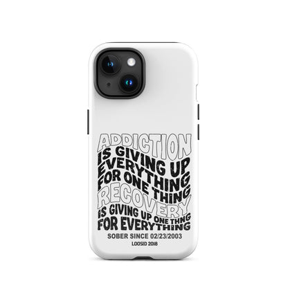 Addiction is Giving Up Recovery Phone Case back view (view 17)