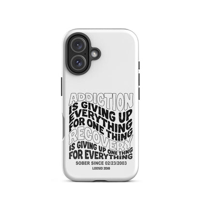 Addiction is Giving Up Recovery Phone Case featuring the design (view 21)