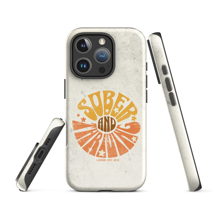 Sober & Thriving Recovery Phone Case flat lay styled image (view 23)