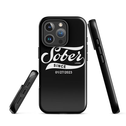 Sober Since Recovery Phone Case flat lay styled image (view 23)
