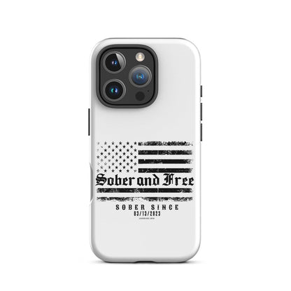 Sober & Free Recovery Phone Case close-up view (view 22)