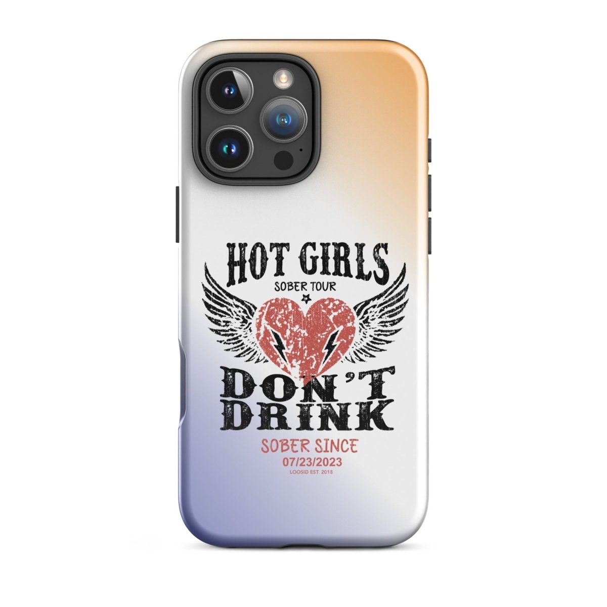 Hot Girls Don't Drink Recovery Phone Case graphic detail (view 24)