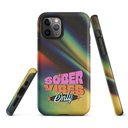 Sober Vibes Recovery Phone Case flat lay styled image (view 3)