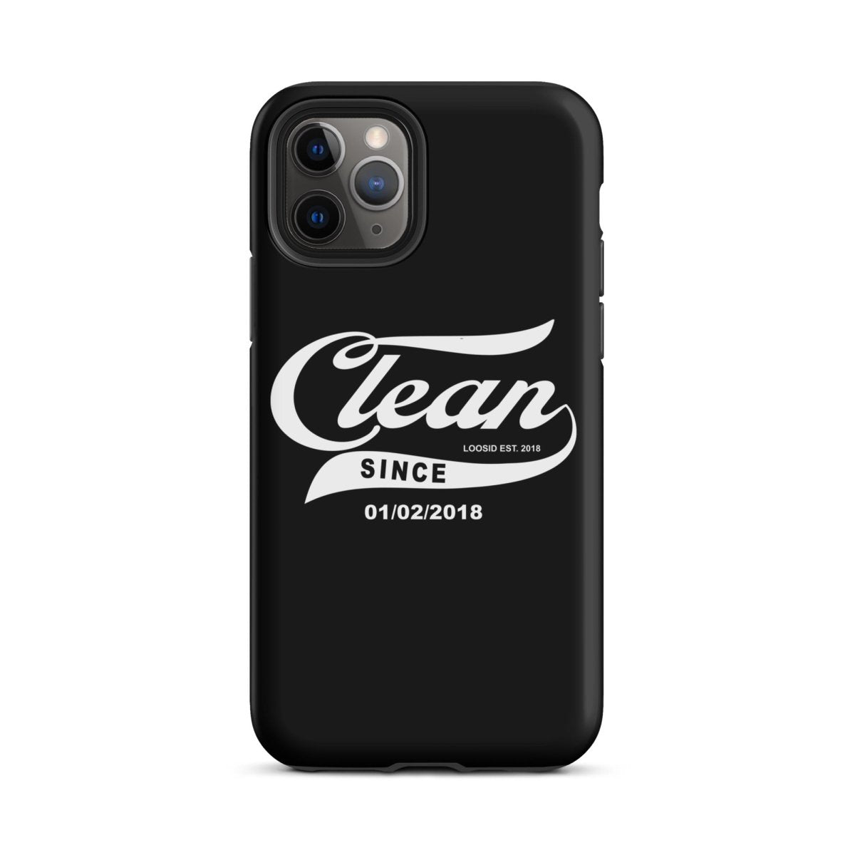 Clean Since Recovery Phone Case flat lay styled image (view 3)