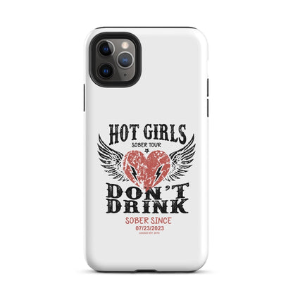 Hot Girls Don't Drink Recovery Phone Case flat lay styled image (view 3)