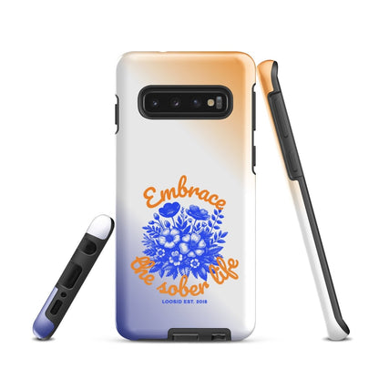 Embrace The Sober Life Recovery Phone Case close-up view (view 2)