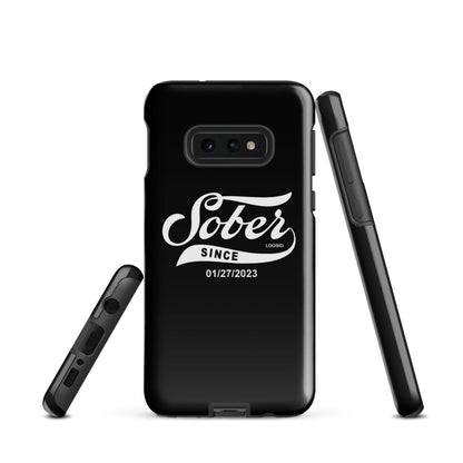 Sober Since Recovery Phone Case flat lay styled image (view 3)