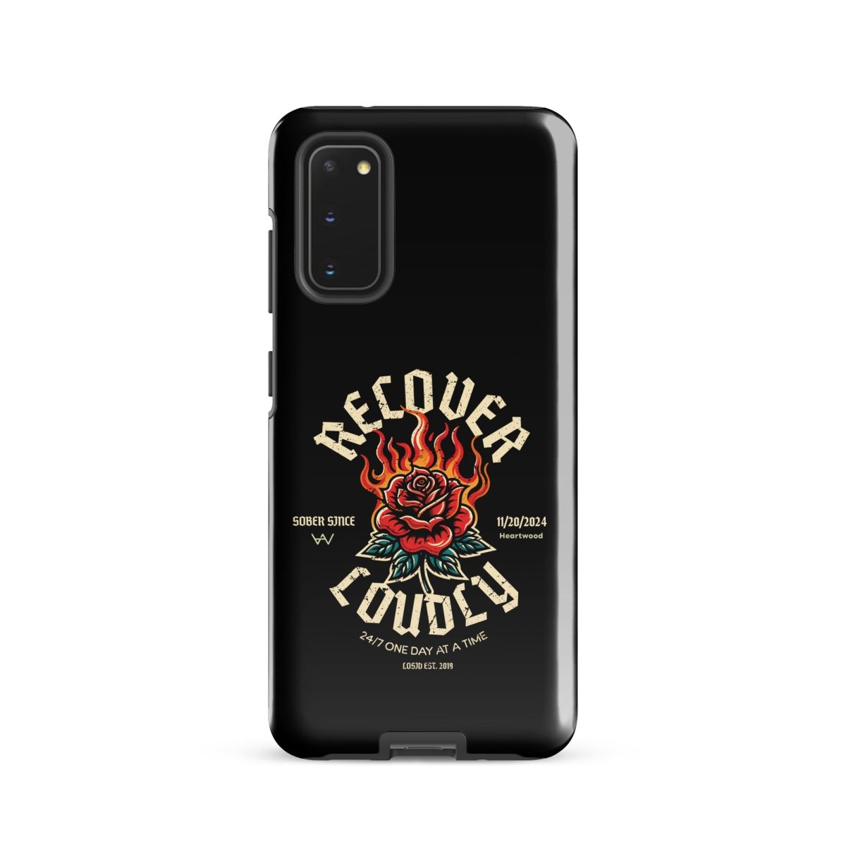 Recover Loudly Recovery Phone Case close-up view (view 2)