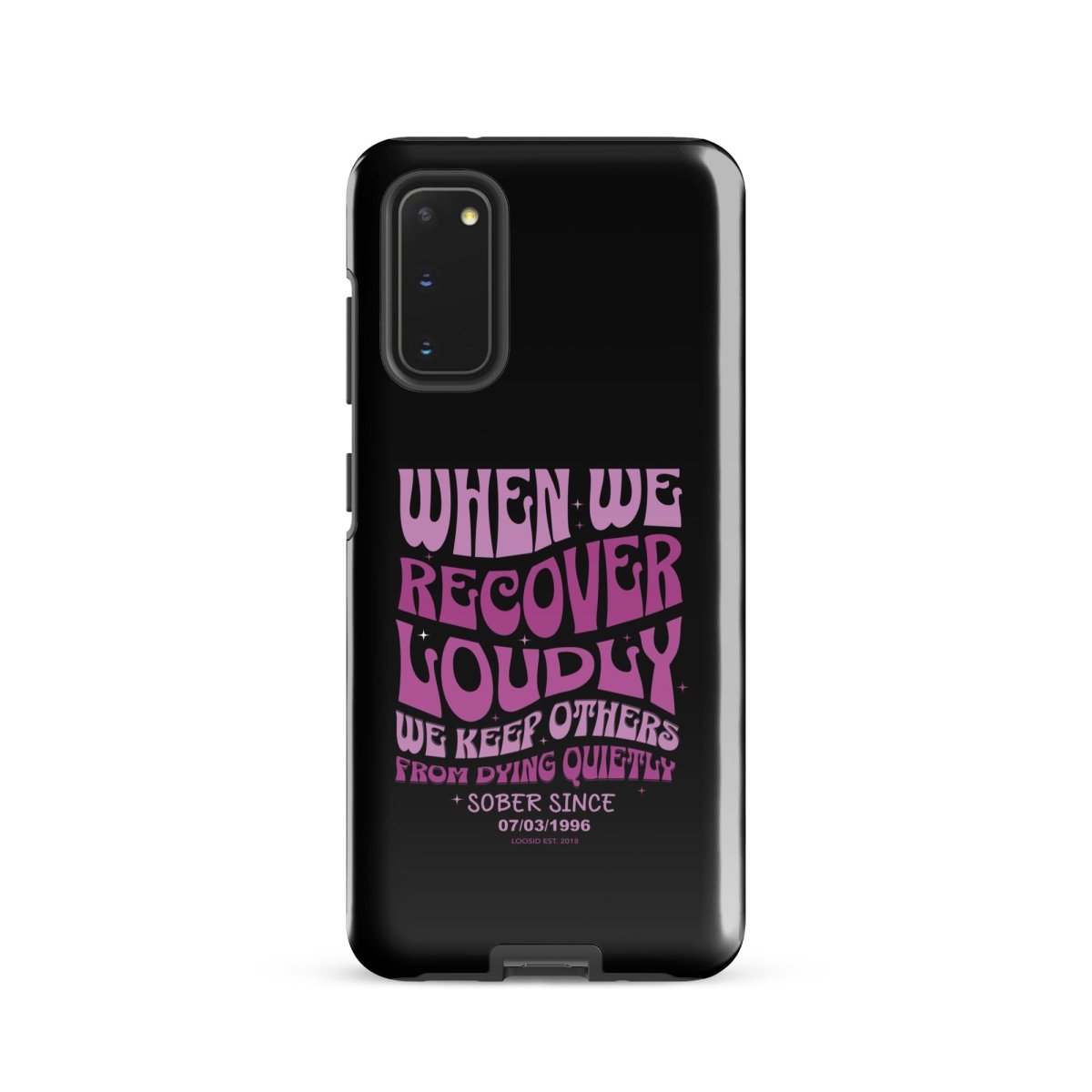 When we recover loudly Recovery Phone Case close-up view (view 2)