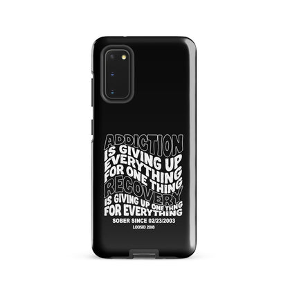 Loosid Addiction is Giving Up Recovery Phone Case featuring the design