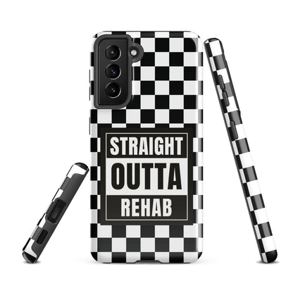 Straight Outta Rehab Recovery Phone Case flat lay styled image (view 13)