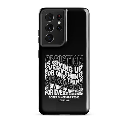 Addiction is Giving Up Recovery Phone Case back view (view 7)