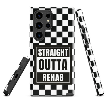 Straight Outta Rehab Recovery Phone Case flat lay styled image (view 3)