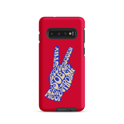 Peace & Sober Recovery Phone Case close-up view (view 2)