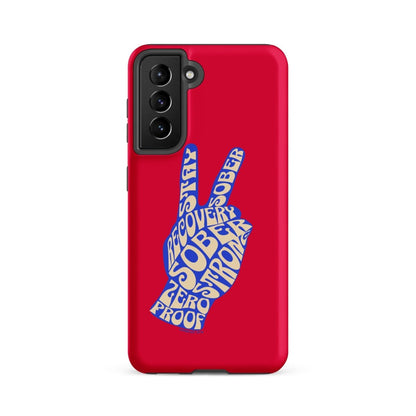 Peace & Sober Recovery Phone Case flat lay styled image (view 13)