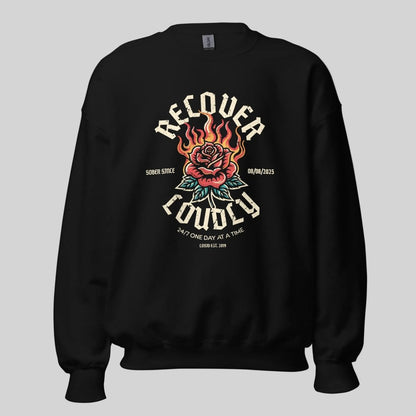 Sobriety Recovery Hoodie flat lay styled image (view 3)
