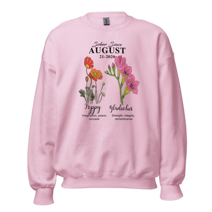 Sober Since Monthly Flower Recovery Hoodie featuring the design (view 11)