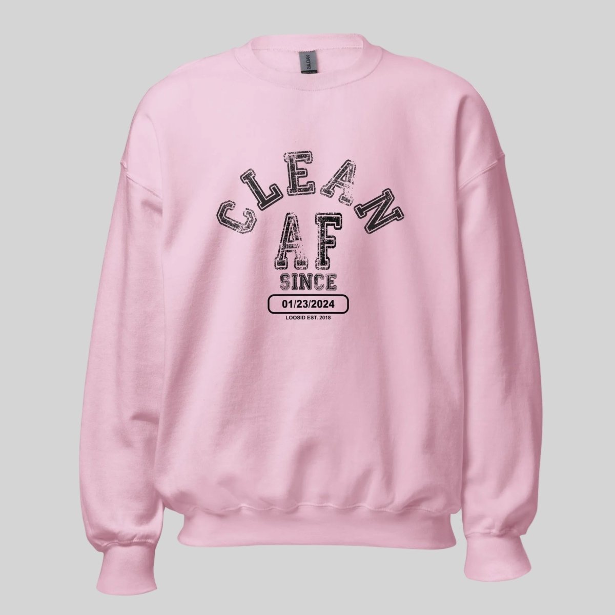 Clean AF Since Sobriety Recovery Hoodie back view (view 27)