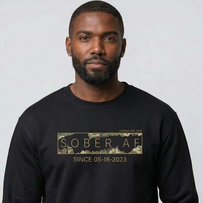 Loosid Sober AF Camo Recovery Hoodie featuring the design