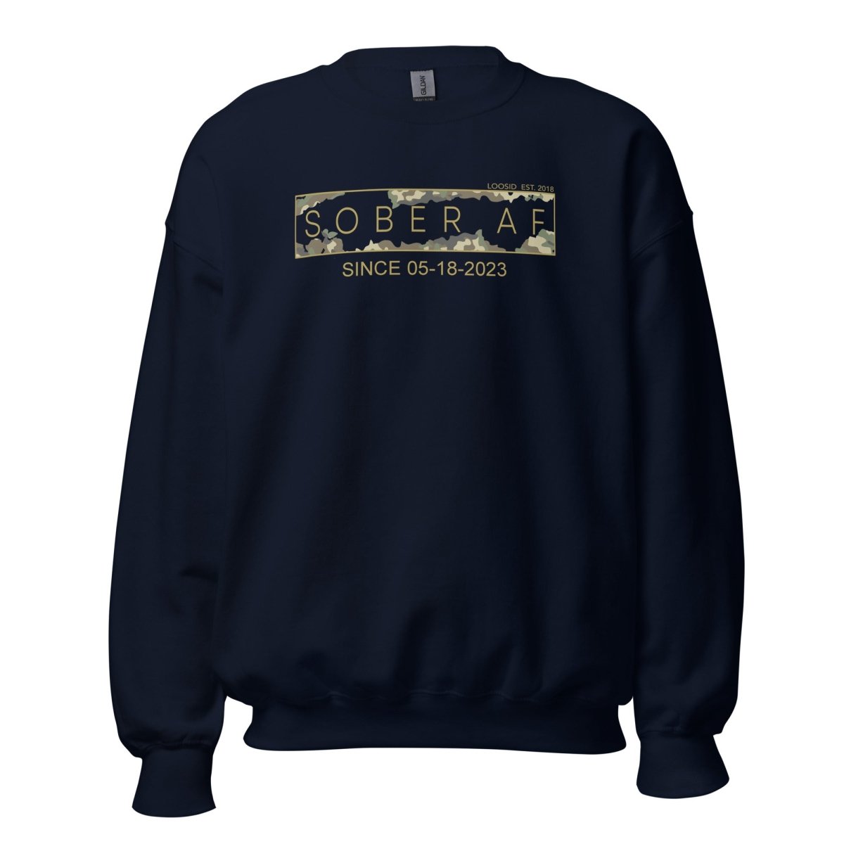 Sober AF Camo Recovery Hoodie graphic detail (view 14)