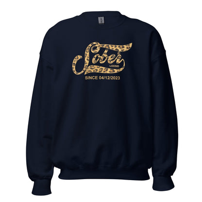Leopard Sober Since Recovery Hoodie side view (view 6)