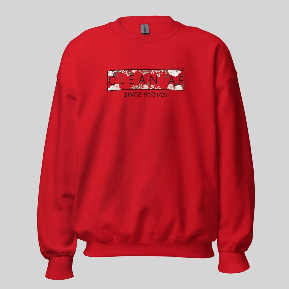Clean AF Since Date Sobriety Recovery Hoodie packaging detail (view 18)