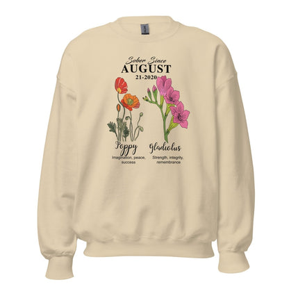 Sober Since Monthly Flower Recovery Hoodie fit detail (view 9)