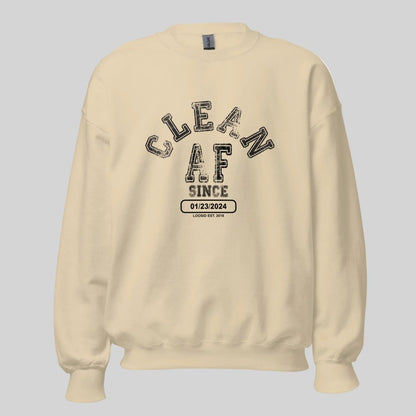 Clean AF Since Sobriety Recovery Hoodie side view (view 26)