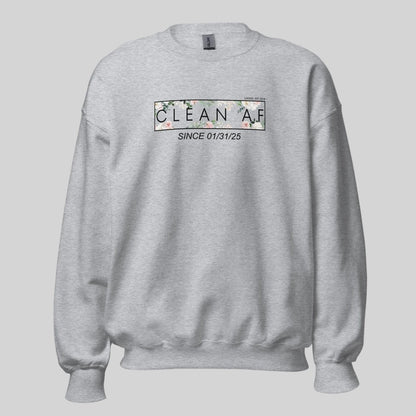 Clean AF Since Date Sobriety Recovery Hoodie featuring the design (view 21)