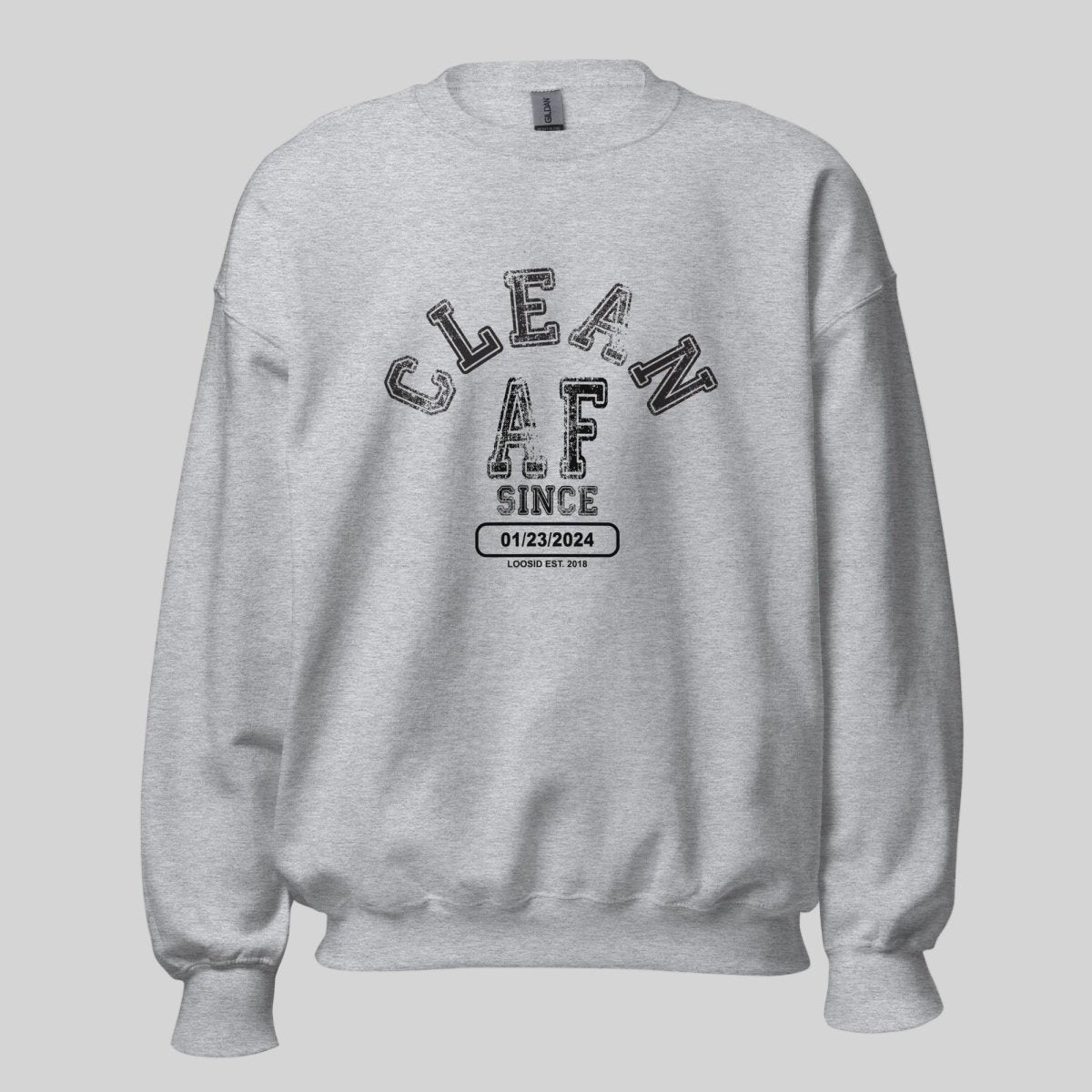 Clean AF Since Sobriety Recovery Hoodie featuring the design (view 21)