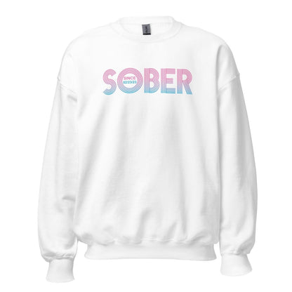 Retro Sobriety Date Sweatshirt Personalized Sober Date Recovery Hoodie fit detail (view 19)