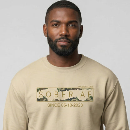 Sober AF Camo Recovery Hoodie packaging detail (view 18)