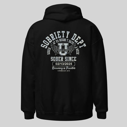 Sobriety Dept Sober AF Recovery Hoodie side view (view 6)