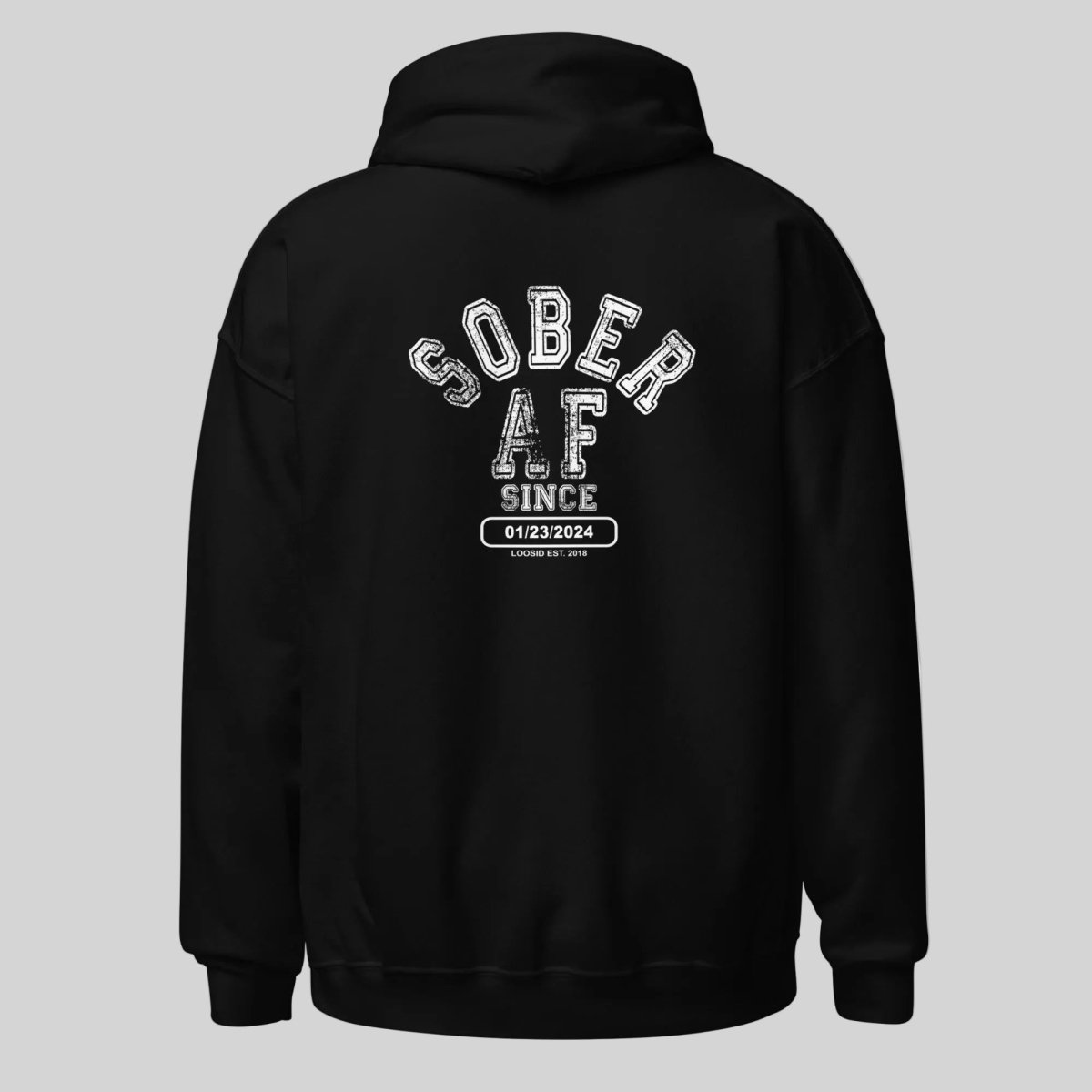 Sober AF Recovery Hoodie side view (view 6)