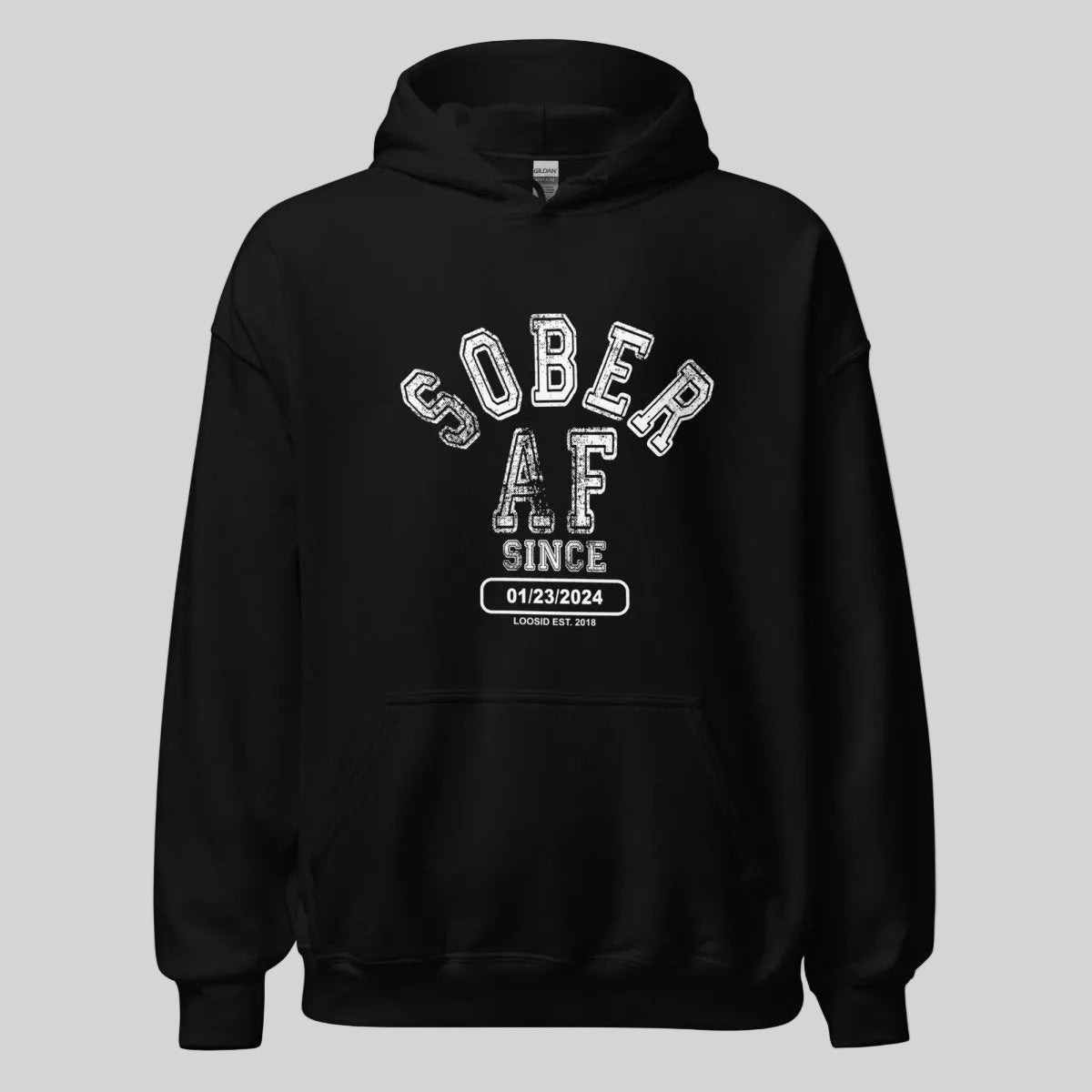 Sober AF Since Recovery Hoodie side view (view 6)