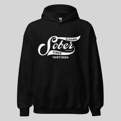 Sober Since Recovery Hoodie flat lay styled image (view 3)