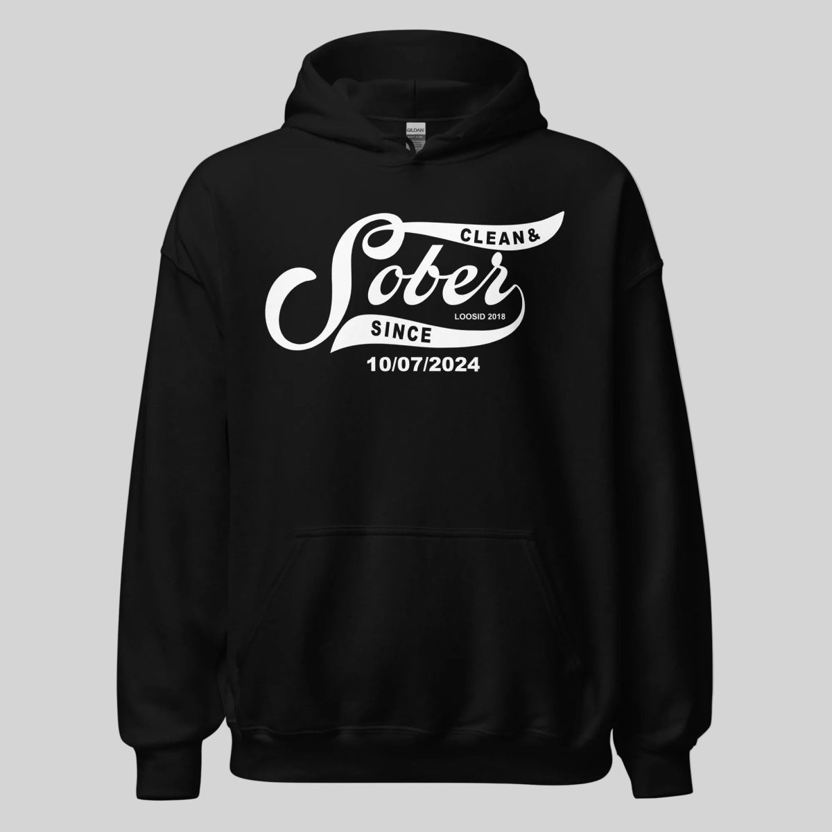 Sober Since Recovery Hoodie back view (view 7)