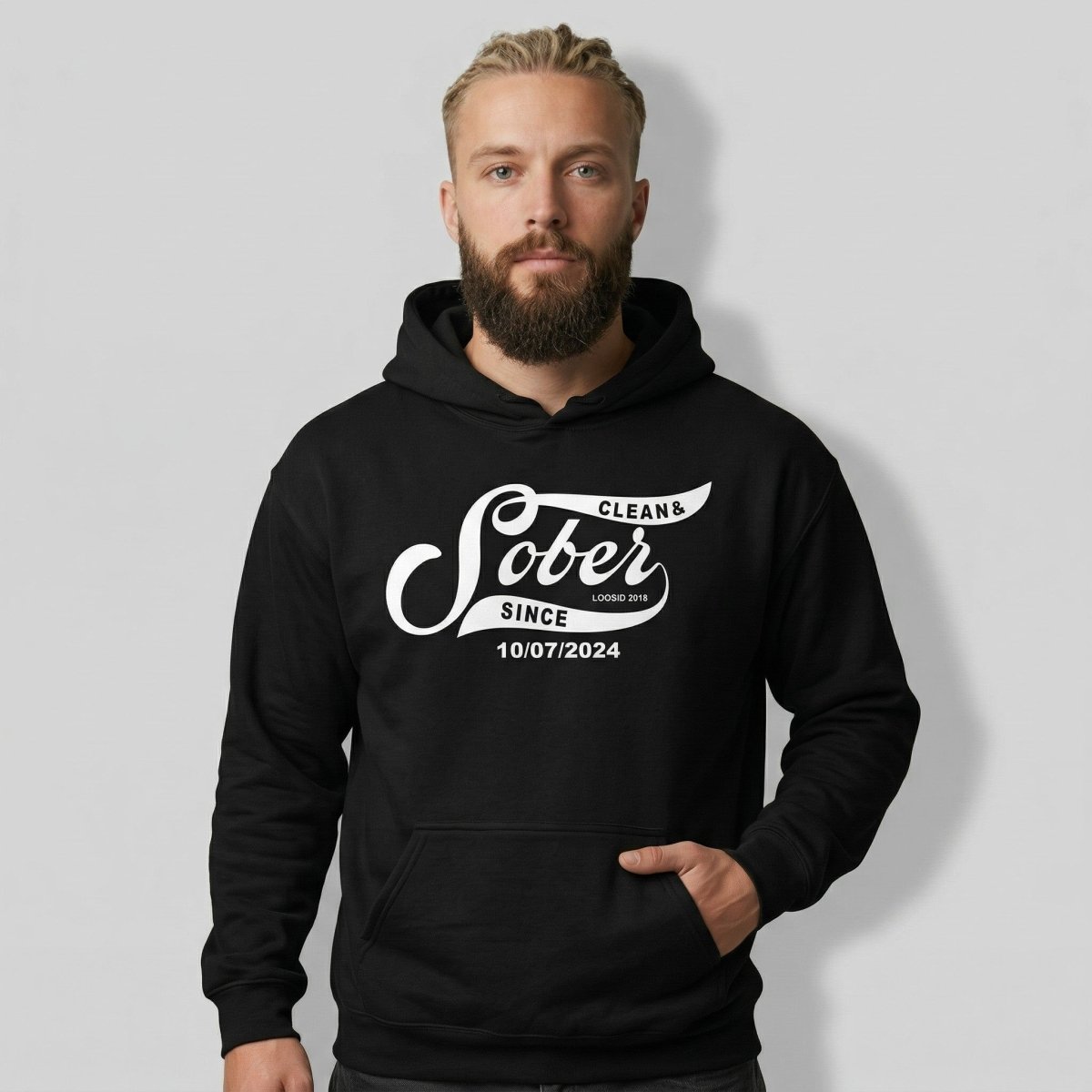 Sober Since Recovery Hoodie featuring the design (view 11)