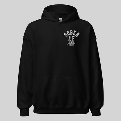 Sober AF Recovery Hoodie flat lay styled image (view 3)