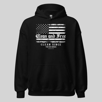 Clean and Free Custom Recovery Date Recovery Hoodie lifestyle view (view 5)