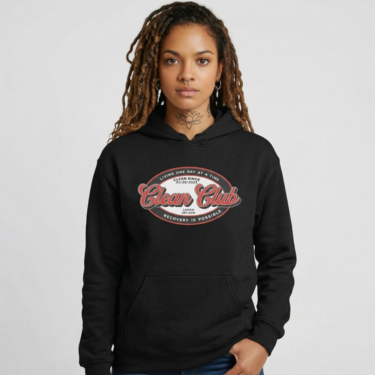 Clean Club Badge Recovery Hoodie side view (view 6)