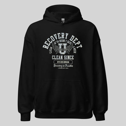 Recovery Dept Recovery Hoodie flat lay styled image (view 3)