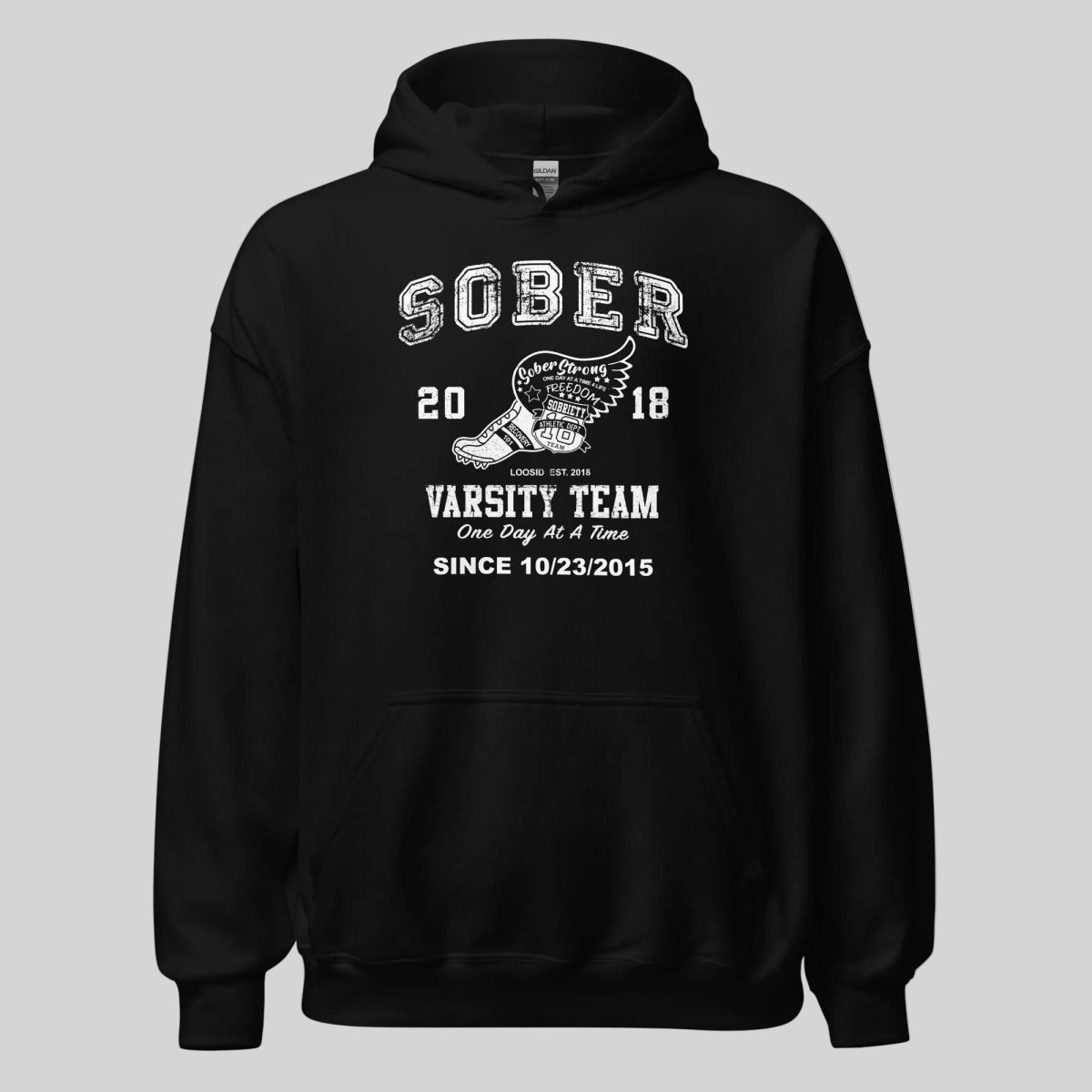 Sober Varsity Team Recovery Hoodie product photo (view 10)