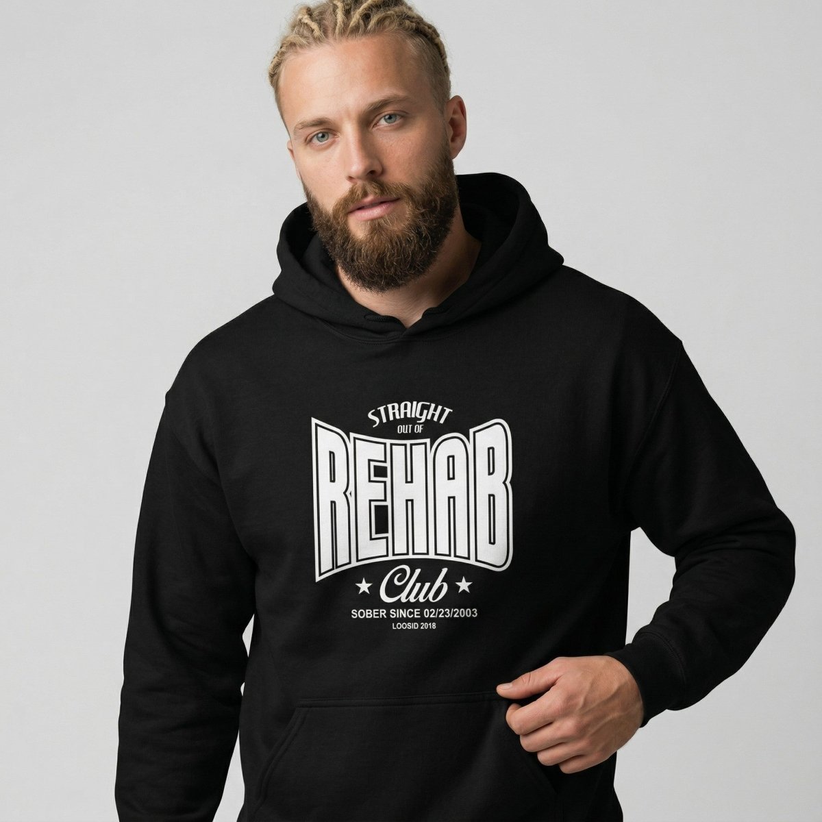 Rehab Recovery Hoodie back view (view 7)