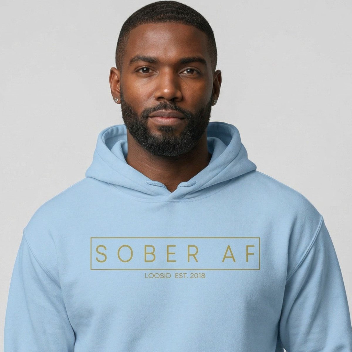 Sober AF Recovery Hoodie flat lay styled image (view 13)