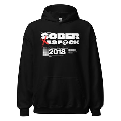 Sober As F*ck Recovery Hoodie back view (view 17)