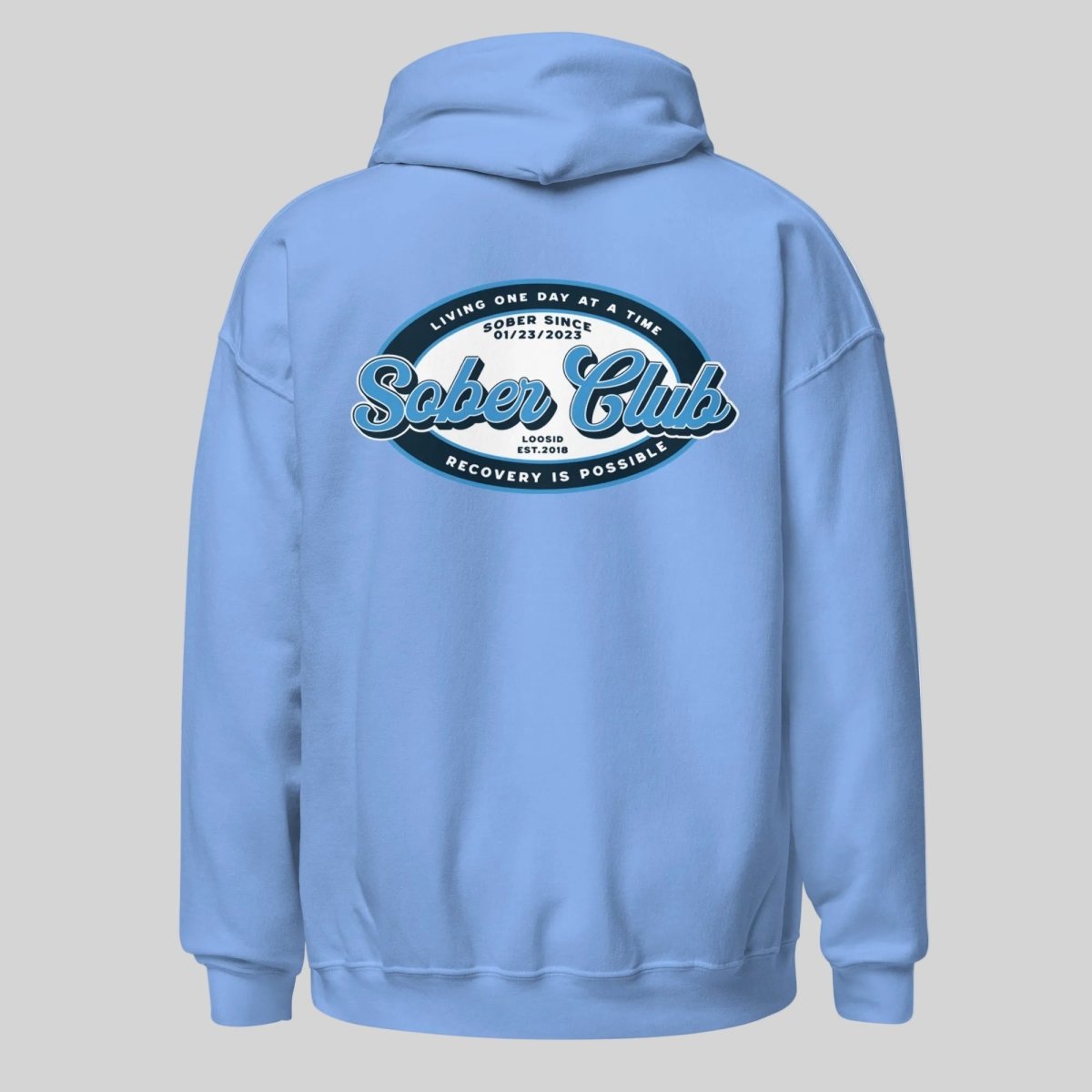 Sober Club Badge Recovery Hoodie side view (view 36)