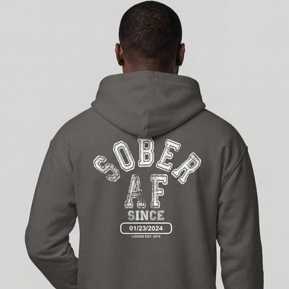 Sober AF Since Recovery Hoodie graphic detail (view 34)