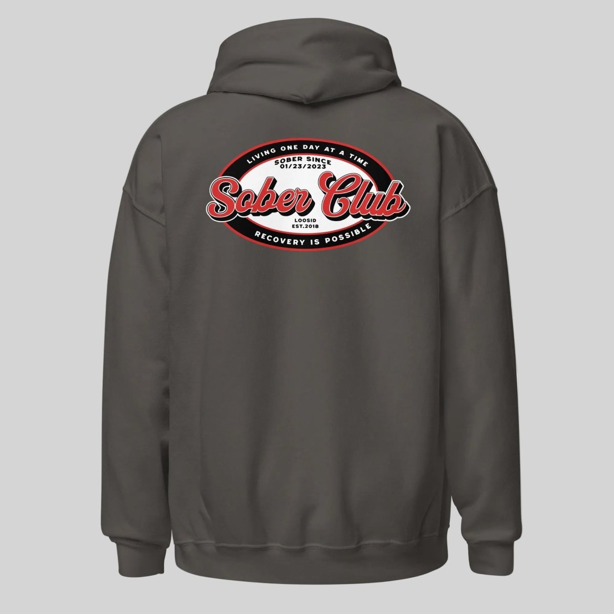 Sober Club Badge Recovery Hoodie graphic detail (view 34)