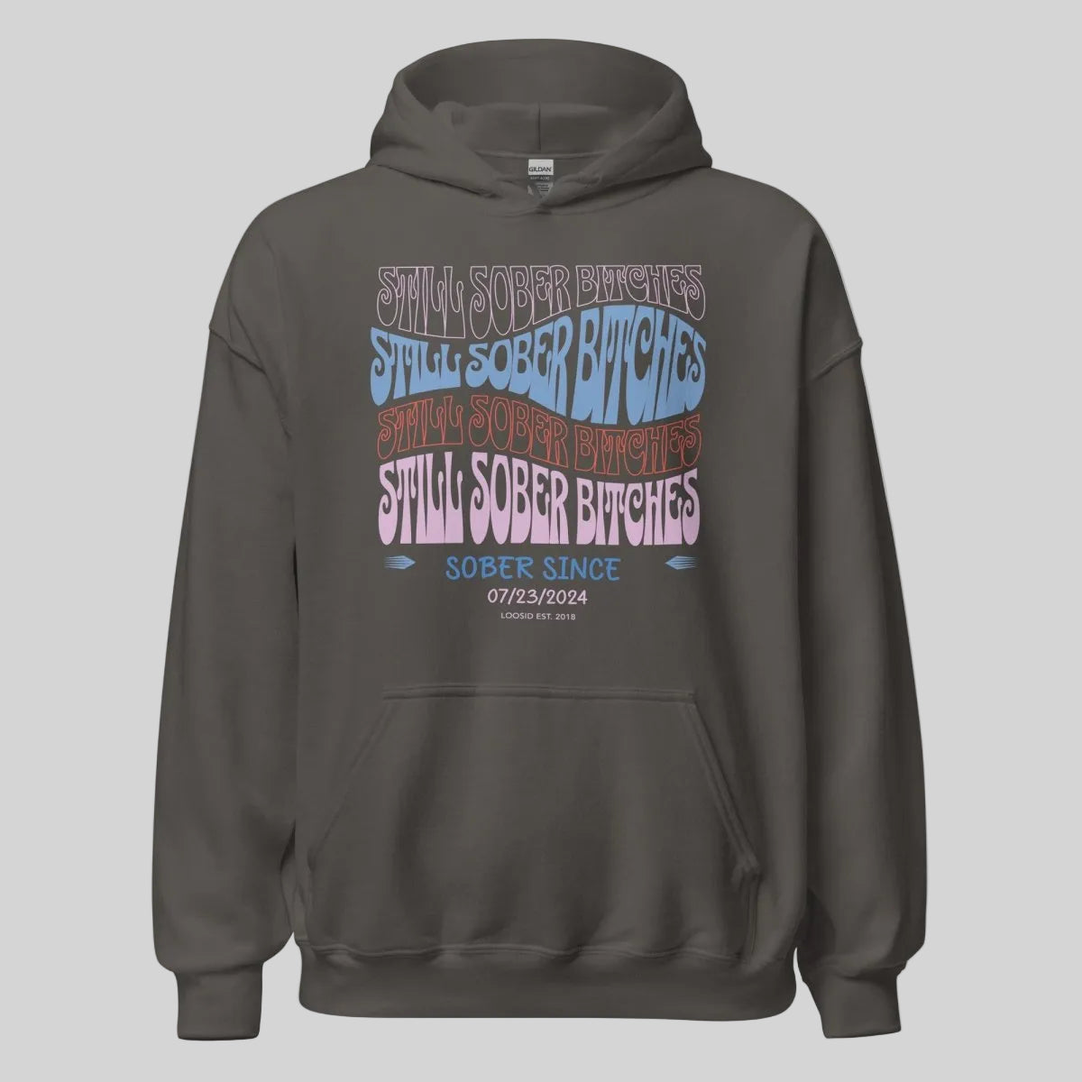 Still Sober B Custom Sobriety Date Recovery Hoodie product photo (view 40)